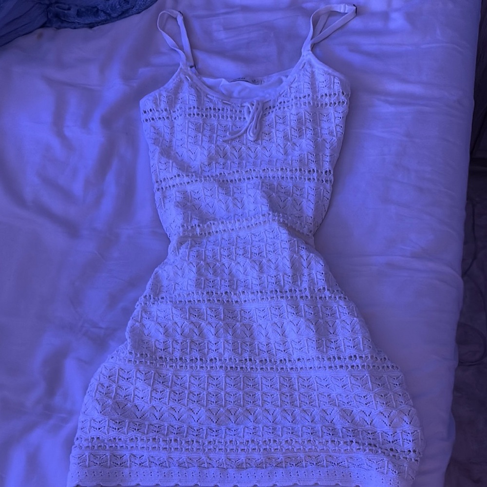 Hollister White Tiered Spaghetti Strap Sundress